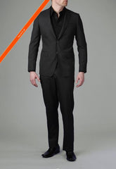 2 Button Liquid Black Modern Slim Suit