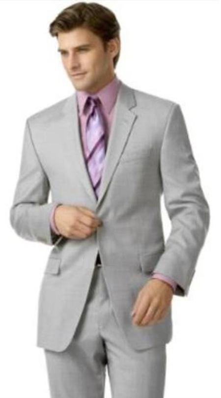 Men's 2-Button Silver Suit