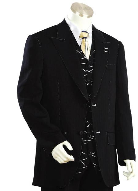 Men's Two Button Suits Black