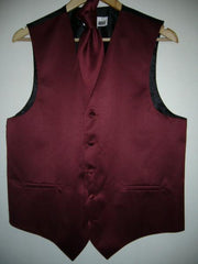 BURGANDY  GROOMSMEN DRESS TUXEDO WEDDING Vest ~ Waistcoat ~ Waist coat & TIE SET Buy 10 of same color Tie For $25 Each - Men's Neck Ties - Mens Dress Tie - Trendy Mens Ties