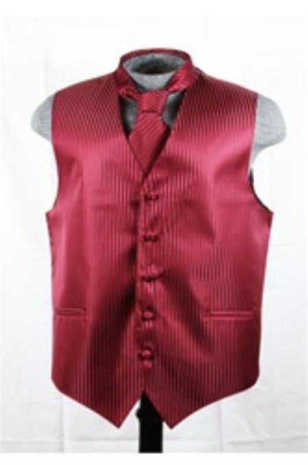 Men's Burgundy ~ Maroon ~ Wine Color Dress Tuxedo Wedding Vest - Men's Neck Ties - Mens Dress Tie - Trendy Mens Ties