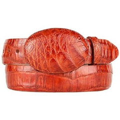 Western Style Belt Cognac Original Caiman Belly Skin