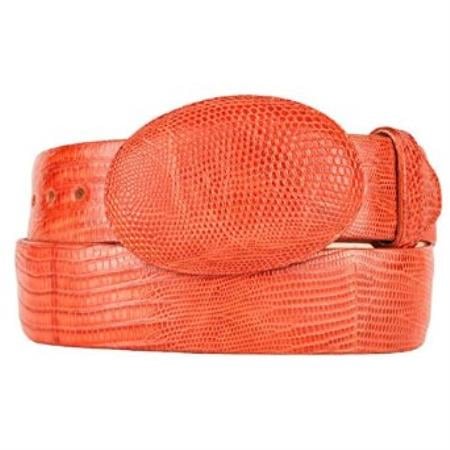 Western Style Belt Cognac Original Lizard Teju Skin