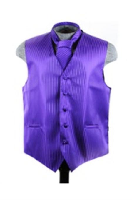 Purple  Lasting Polyester Blend Material Dress Tuxedo Wedding Vest - Men's Neck Ties - Mens Dress Tie - Trendy Mens Ties