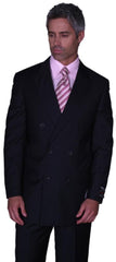 SOILD BLACK DOUBLE BREASTED SUITS  SUIT HAND MADE