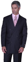 SOILD CHARCOAL DOUBLE BREASTED SUITS SUIT HAND MADE  - Color: Dark Grey Suit