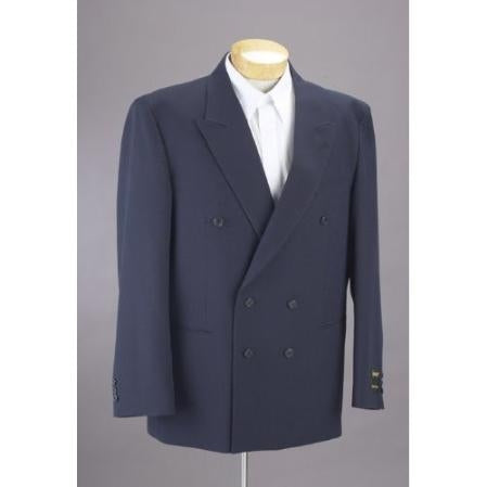 New Men's Double Breasted Suit Dark Navy Blue Suit For Men Dress Suit