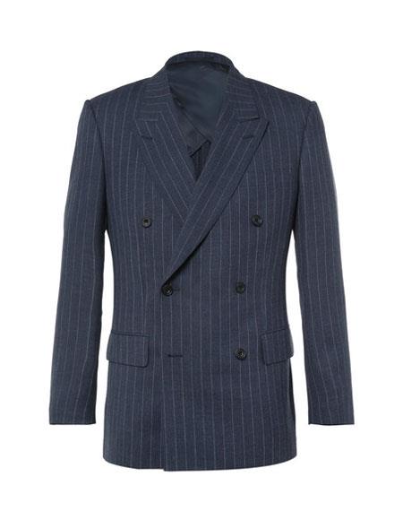 kingsman harrys pinstriped blue Double Breasted suit