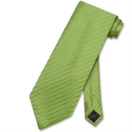 Spinach Green Vertical Stripes Men's Neck Tie - Men's Neck Ties - Mens Dress Tie - Trendy Mens Ties