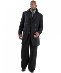 Suit Three Piece Vested Double Breasted Suits Jacket with Wide Leg Pants Medium Grey