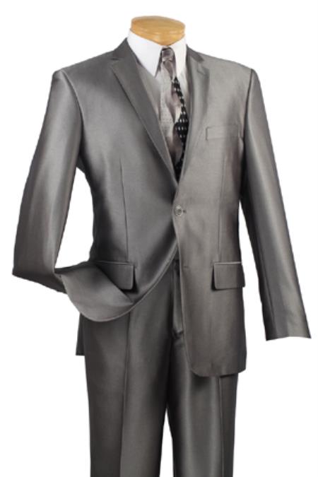 Men's  2 Buttons Slim Fit Suits Grey