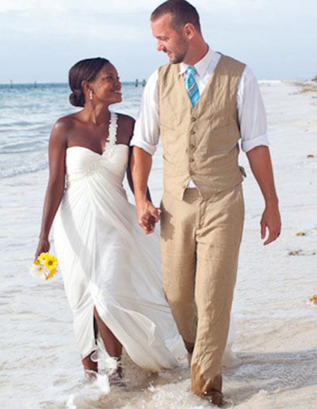 Tan Groom and Groomsmen Wedding Attire For Man