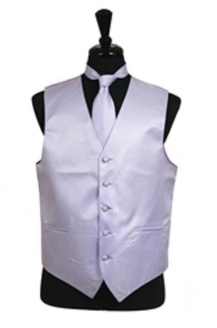 Horizontal Rib Pattern Dress Tuxedo Wedding Vest ~ Waistcoat ~ Waist coat Tie Set Lavender Buy 10 of same color Tie For $25 Each -  Men's Neck Ties - Mens Dress Tie - Trendy Mens Ties