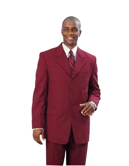 2 Button Wine Burgundy ~ Maroon Suit ~ Wine Color Men's Fashion 2 Piece Cheap Priced Business Suits Clearance Sale For Men (Not Long)