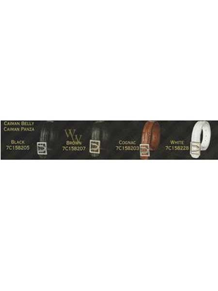 Vestigium Caimen Belly 1 1/4 in DressBelts Black,Brown,Cognac & White