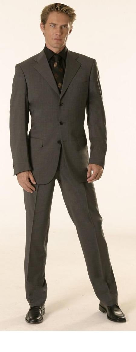 Gianni Charcoal Gray Super 120's Available in 2 or 3 Buttons Style Regular Classic Cut - Color: Dark Grey Suit