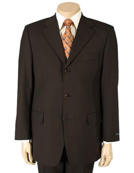 Men's Dark Brown 100% Pure (SUPER 120) 2or3 buttons