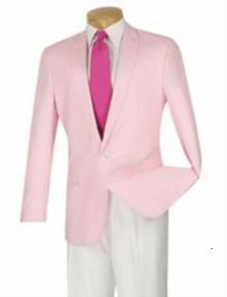 2-Button Summer Linen Modern Fit Sport coat Jacket Blazer Pink