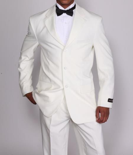 Men's 2 Pieces High Fashion Cream Tuxedo Suit with Flexible Waistband T802