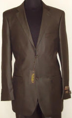 Men's Designer 2-Button With Sheen Dark Brown Sharkskin Suit