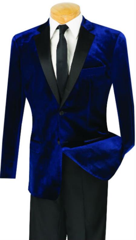 Velvet Blazer - Mens Velvet Jacket Mens Slim Fit  Flat Front Pant Navy