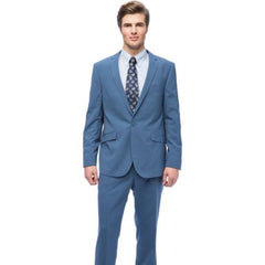 West End Men's Young-Look Slim-Fit Blue 1-button Suit