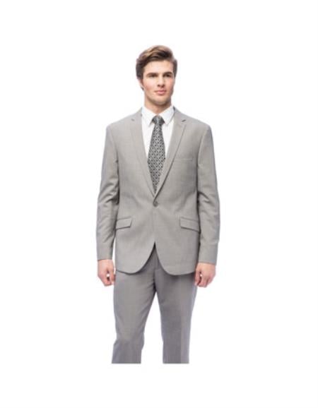 West End Men's Slim Fit Grey 1-button Suit