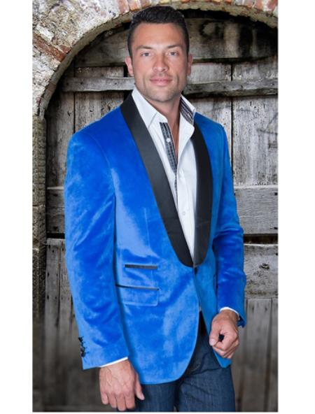 Velvet Blazer - Mens Velvet Jacket Sport Coat Jacket Men's Royal Shawl Collar