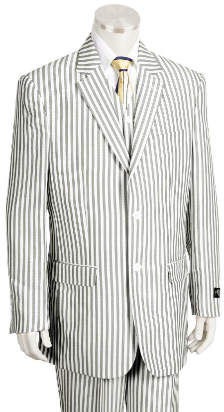 Sear Sucker Suit Mens Fashion 3 Piece Seersucker Sear sucker suit in Soft Poly Rayon