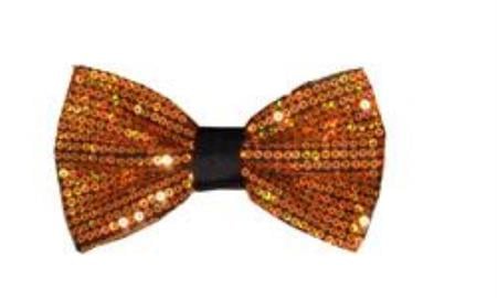 Sparkly Bow Tie Satin Shiny Polyester Bowtie Sequin Bowties Gold - Men's Neck Ties - Mens Dress Tie - Trendy Mens Ties