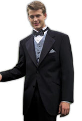 Tuxedo Package Combo ~ Combination Super 140'S 2 Button Tuxedo Suit + Your choice of Any Color Vest, Shirt, Tie