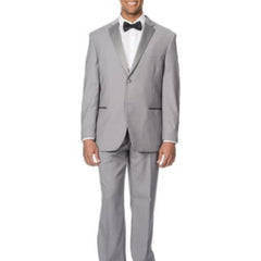 Tapered Leg Lower rise Pants & Get skinny Fiited Skinny Lapel Europian Flat Front Pants Men's Slim Fit Light Grey ~ Gray Tuxedo  VIN- T-SC900