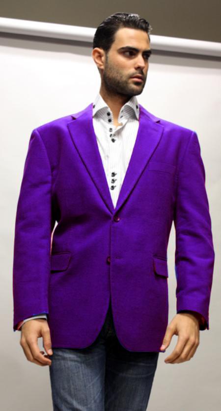 Velvet Blazer - Mens Velvet Jacket Cheap Priced Online Purple Super 150's Fabric Sport Coat