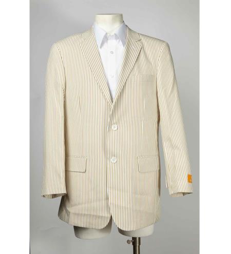 Taupe Men's Seersucker Sear sucker suit Two Button Cheap Priced Designer Fashion Dress Casual Blazer For Men On Sale