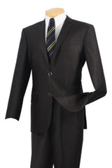 Men's  2 Buttons Slim Fit Suits Black