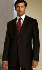 2 BUTTON SOLID COLOR BROWN SHARK SKIN Men's SUIT Side VENT BACK JACKET STYLE WITH 1 PLEATED PANTS