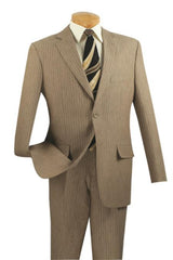 Men's 2 Button Suits Tan ~ Beige