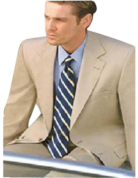 Groomsmen Suits Lightest Tan ~ Beige 2 Buttons, Super 100's  Rayon Viscose  2 Piece Suits - Two piece Business suits