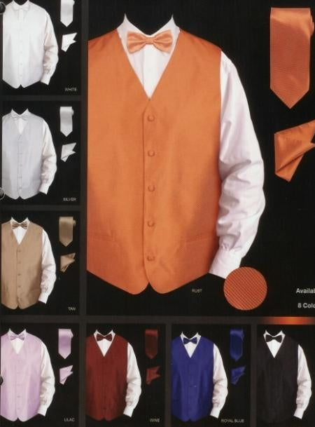 Men's New patterned Satin Dress Tuxedo Wedding Vest ~ Waistcoat ~ Waist coat Set