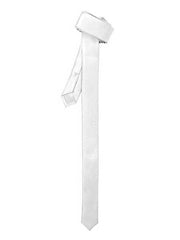 Super Skinny White Slim Fully Lined Fashionable Shiny NeckTie-Men's Neck Ties - Mens Dress Tie - Trendy Mens Ties