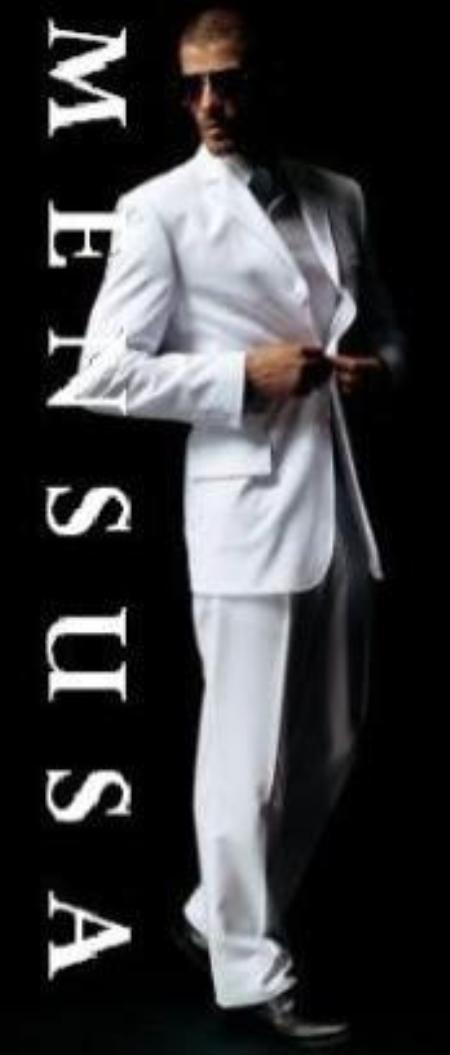 100% Polyster Men's White Suits For Men 100% Polyster Light Weight Feels Super Soft