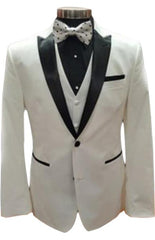 White Two Button Peak Lapel Tuxedo