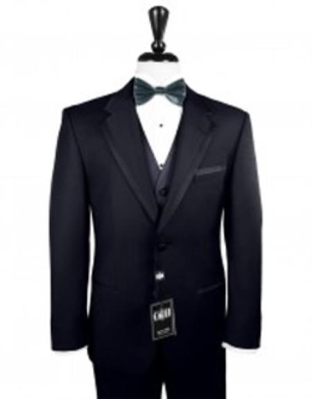 Tuxedo with Satin Framed Edge Navy ~ Midnight Navy blue