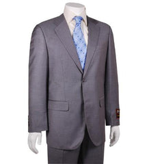 Men's Solid Grey 2-button 2 Piece Suits - Two piece Business suits Suit