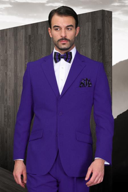 Men's Purple Cheap Priced Business Suits Clearance Sale 2 Button