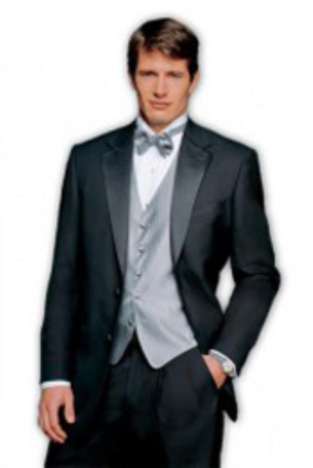 (Diplomat) Tuxedo - Super 120's  Pleated Tuxedo Black