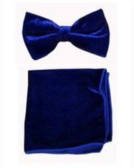 Velvet Bowtie with Hanky Royal Blue