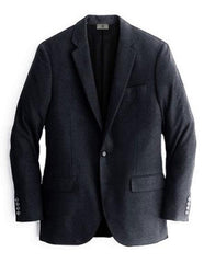 Two Buttons Cashmere & Wool Black Blazer For Men's