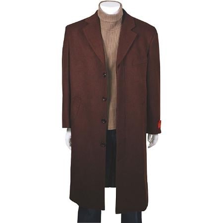 Stylish Classic Men's Overcoat CoCo denim Men's Dress Coat Dark Brown In Long Men's Dress Topcoat -  Winter coat