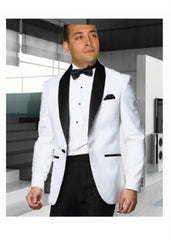 White Tuxedo with a Black Shawl Lapel Kids Sizes Dinner Jacket Blazer Sportcoat 1 Button Perfect for toddler Suit wedding  attire outfits